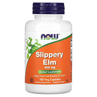 Now Foods, Slippery Elm 400 мг (100 капс.), скользкий вяз, антиоксидант