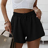 Жіночі шорти двонитка 42-46 білий, чорний, щіколад, беж, фото 3