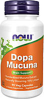 Допа Мукуна (Мукуна жгучая), Now Foods, Dopa Mucuna, 90 капсул