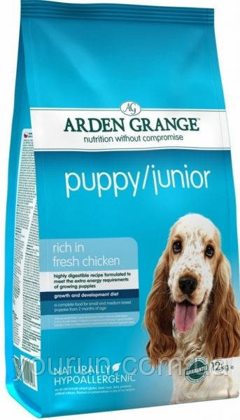 Arden Grange Puppy Junior Корм для цуценят та молодих собак з куркою та рисом 12кг