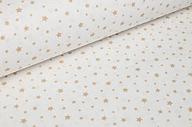 Ранфорс 240 см Дрібні бежеві зірочки на білому