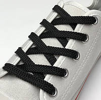 Шнурки для взуття плоскі 90см (7мм) 36пар/уп (Чорний)