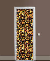 Декоративна наклейка на двері Золоті злитки Алмази ПВХ плівка з ламінуванням 60х180см Текстура Коричневий