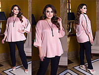 Элегантный женский комплект двойка, блуза и брюки 50-52, 54-56, 58-60, 62-64