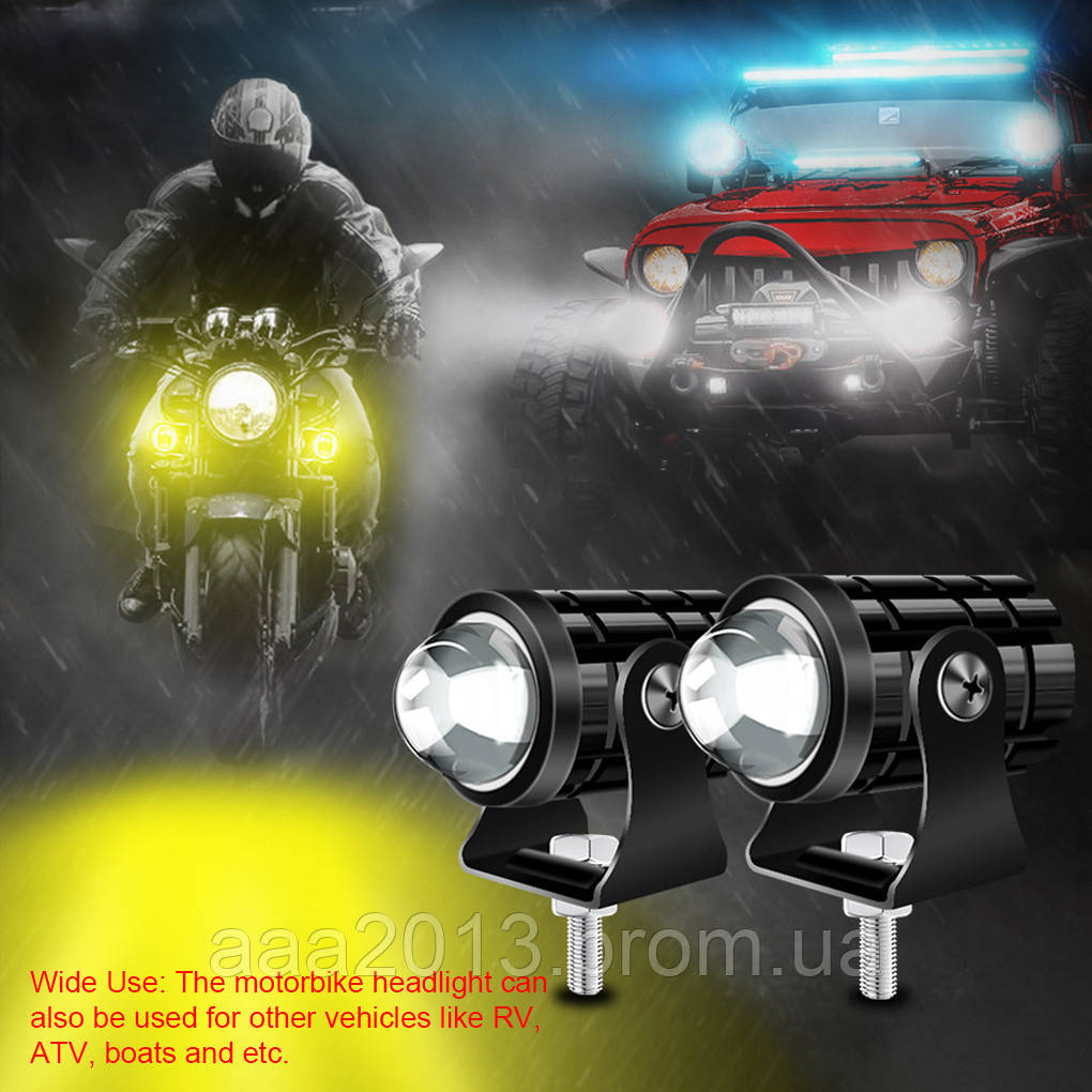 ДОДАТКОВА mini LED лампа фара лінза світлодіодна ( ближнє-дальнє світло) прожектор протитуманка (1шт), фото 1