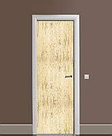 Декоративна наклейка на двері Шліфоване Дерево дошка ПВХ плівка з ламінуванням 60х180см Текстура Бежевий