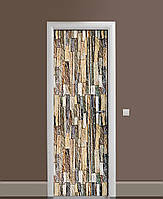 Декоративна наклейка на двері Кольоровий піщаник ПВХ плівка з ламінуванням 60х180см Текстура Коричневий