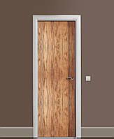 Вінілова наклейка на двері Дошка Гладке дерево ПВХ плівка з ламінуванням 60х180см Текстура Коричневий