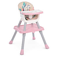 Раскладной стульчик для кормления и игр 3в1 Bambi M 5672-8, розовый