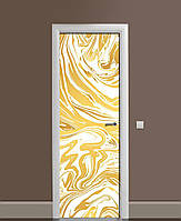 Декор двері Наклейка вінілова Золотий мармур Камінь ПВХ плівка з ламінуванням 60х180см Текстура Жовтий