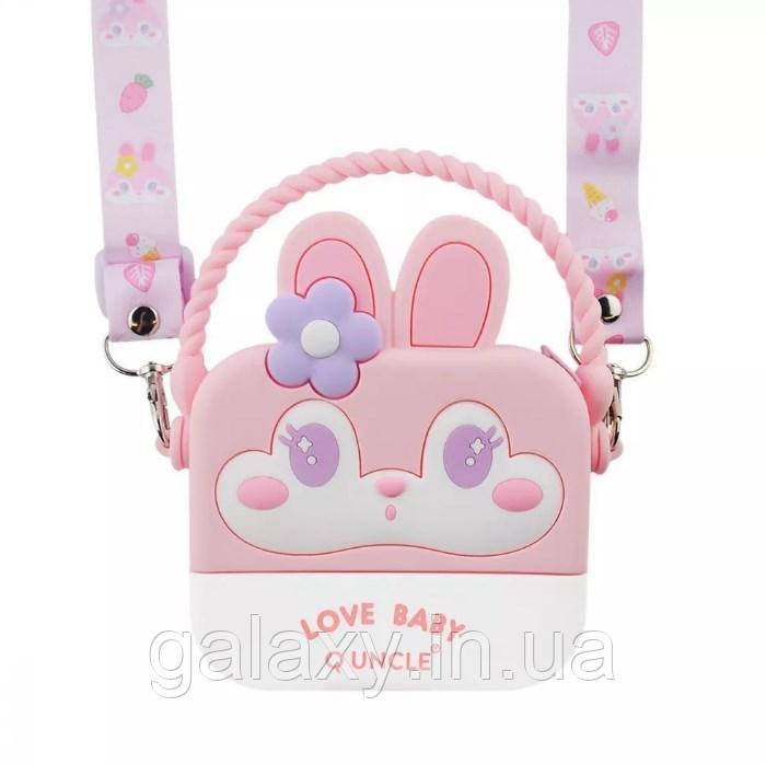 Сумка Зайчик силікон soft-touch 14см Q Uncle Rabbit pink