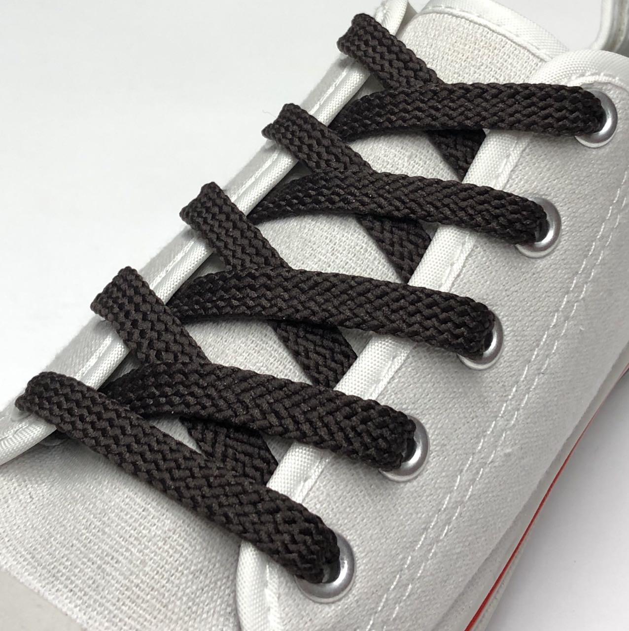 Шнурки для взуття плоскі 200 см (7 мм) 36пар/пач Темно-коричневий