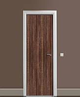 Вінілова наклейка на двері Дерев'яний дошки дерево ПВХ плівка з ламінуванням 60х180см Текстура Коричневий