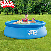 Бассейн надувной Intex Easy Set 244х76см 28110 Детский семейный круглый наливной бассейн Интекс для дома, дачи
