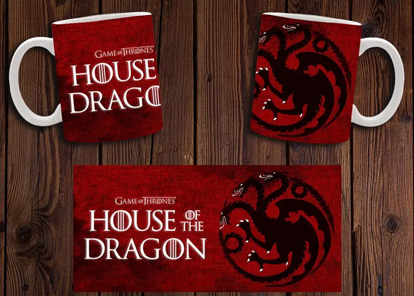 Чашка біла керамічна з принтом "Дим Дракона" House of the Dragon ABC, фото 1