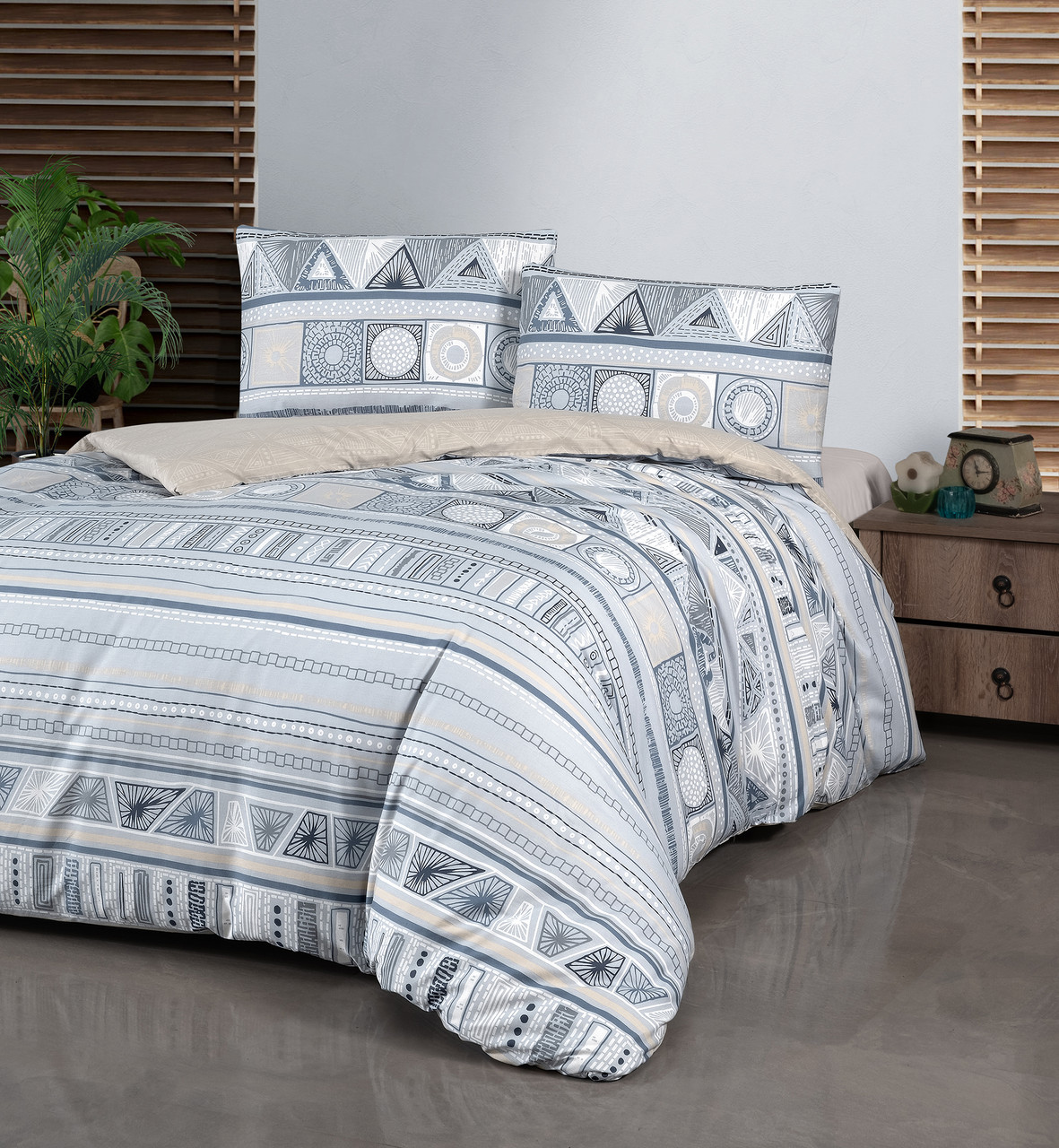 Турецька Постільна білизна First Choice Homesko Bohem Blue 200х220см (Простирадло на резинці)