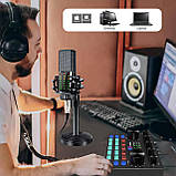 Аудіоінтерфейс Комплект обладнання для подкастів, Remall DJ-мікшер Потокове аудіо для подкастів Мікрофон Студійний конденсаторний, фото 3