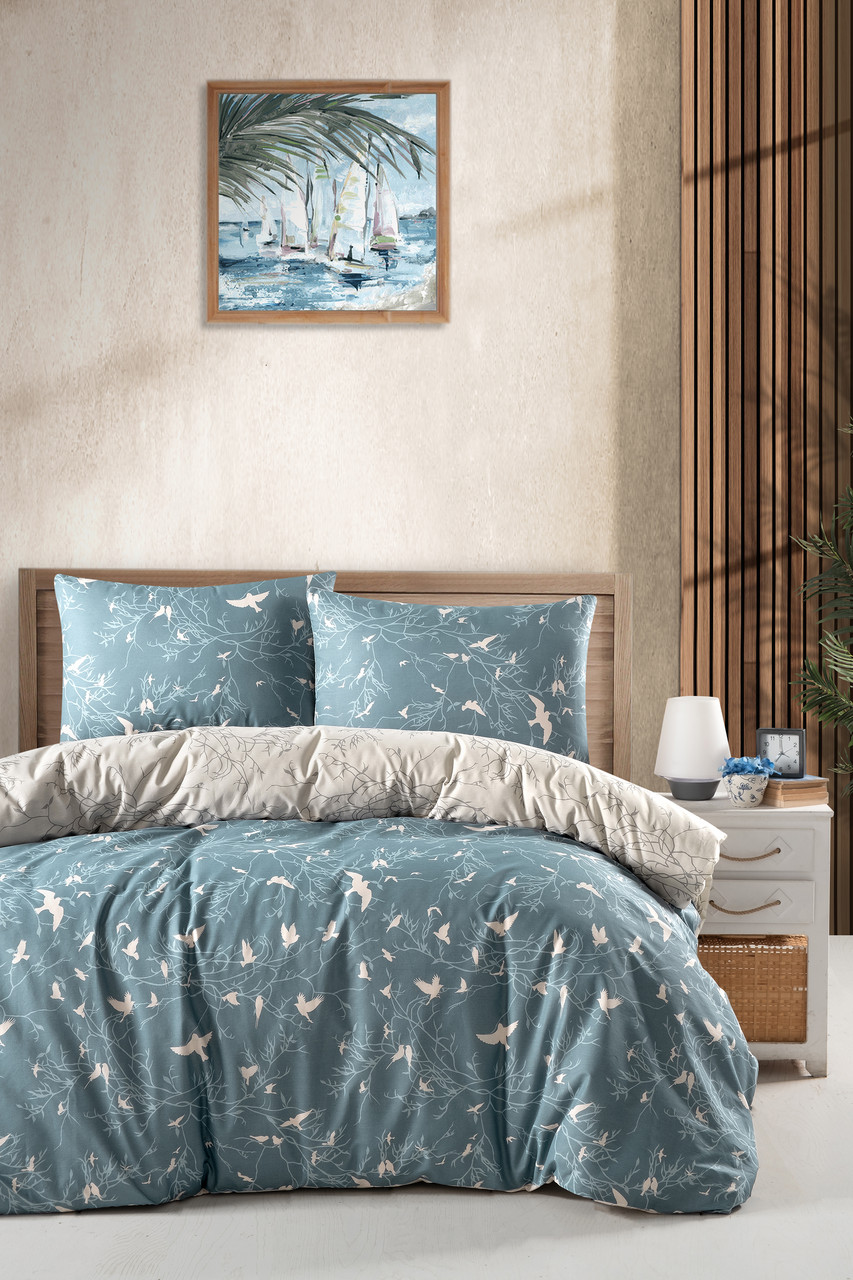 Турецька Постільна білизна First Choice Homesko Freedom Mint 200х220см (Простирадло на резинці)