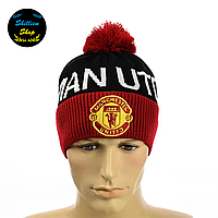 Зимняя шапка с помпоном - Манчестер Юнайтед / Manchester United - Красный