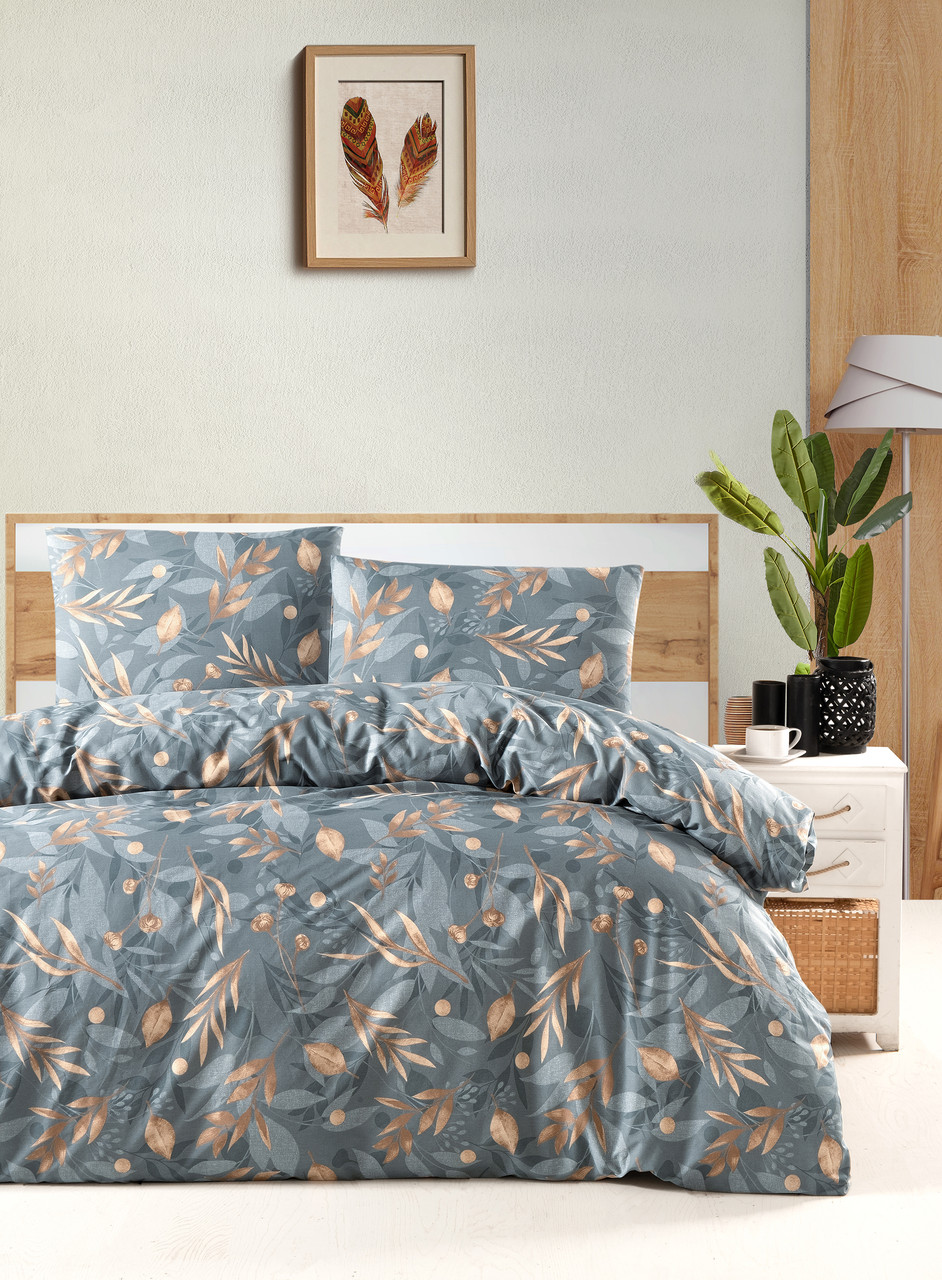 Турецька Постільна білизна First Choice Homesko Karel Green 200х220см (Простирадло на резинці)