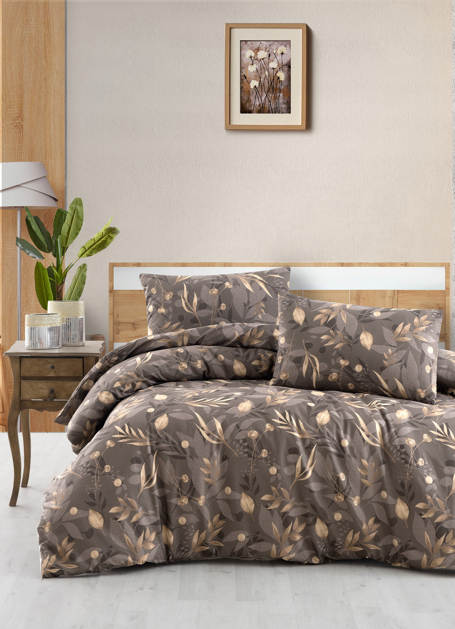 Турецька Постільна білизна First Choice Homesko Karel Mink 200х220см (Простирадло на резинці)