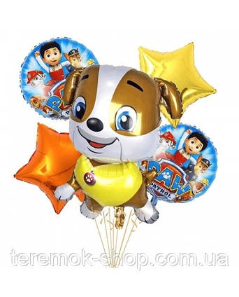 Фольговані фігурні кульки Кріпиш, набір дитячих кульок Щенячий патруль 5 шт