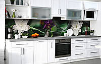 Кухонный фартук Полевой Колокольчик пленка скинали ПВХ 60х200 см Цветы Зелёный