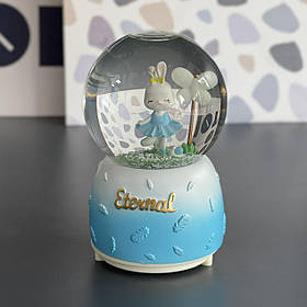 Куля водяна сніжна "Зайчик", блакитна, середня, Водный шар "Зайка" 199-21 (2)