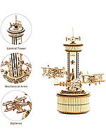 Конструктор дерев'яний Robotime AMK41, диспетчерська вежа з літаками 3D