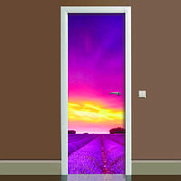 Наклейка на дверь Лаванда 01 (полноцветная фотопечать пленка для двери) ламинированная двойная 60х180 см