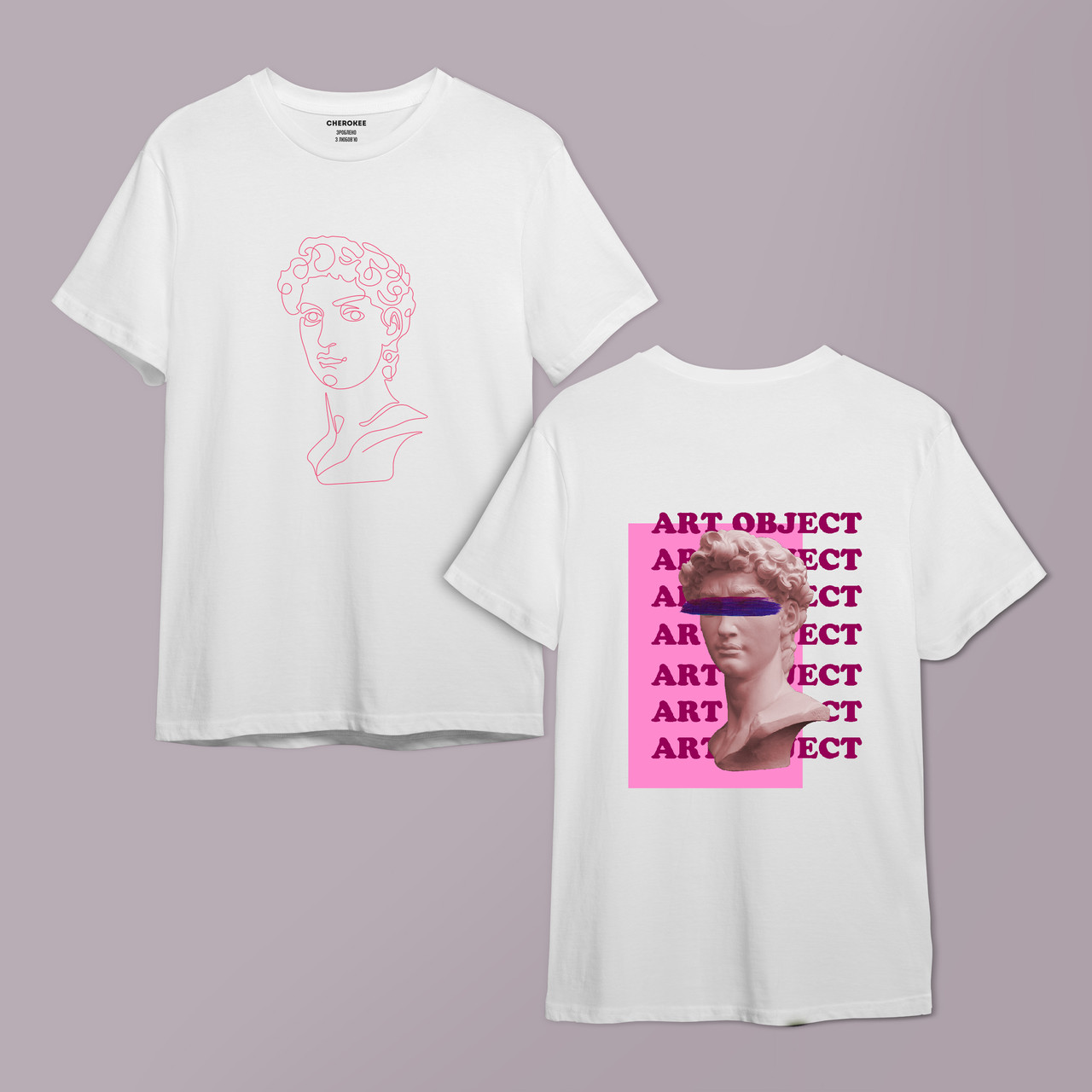 Футболка  біла "DAVID ART OBJECT" двухстороння, фото 1