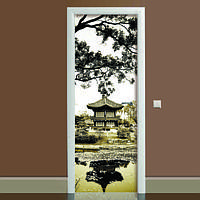 Наклейка на дверь Умиротворение (полноцветная фотопечать пленка для двери) ламинированная двойная 60х180 см