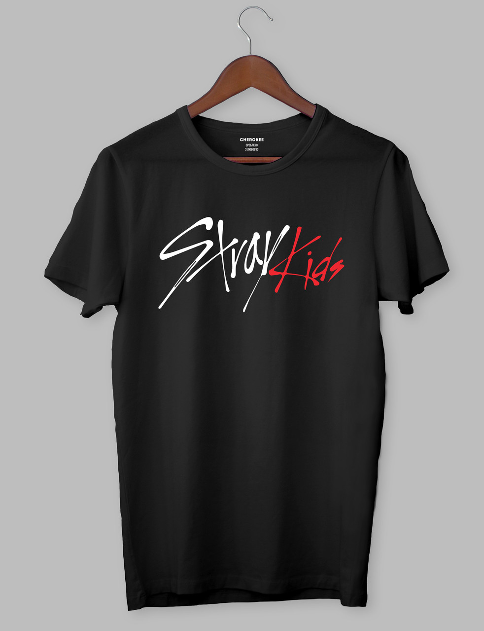 Футболка Чорна футболка з білим написом "Stray Kids"