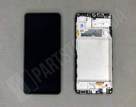 Дисплей Samsung A225 Black А22 2021 4G (GH82-26047A) сервісний оригінал у складі з рамкою (переклеєне скло), фото 2