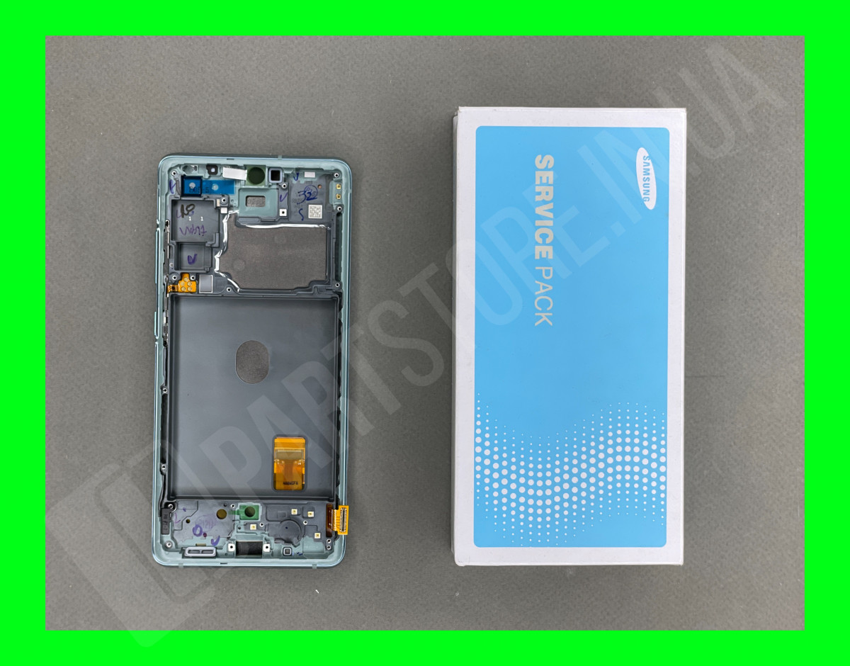 Дисплей Samsung G780 Green S20 FE (GH82-24220D) сервисный оригинал в сборе с рамкой (переклееное стекло) - фото 1 - id-p1875909134