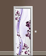 ПВХ наклейка на двері Фіолетові Сфери (плівка самоклеюча ламінована ПВХ) кулі Абстракція 60х180 см