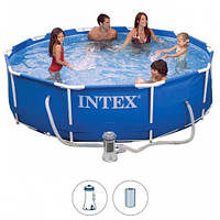 Каркасный бассейн Intex 28200 фильтр насос Metal Frame Pool 305*76 см