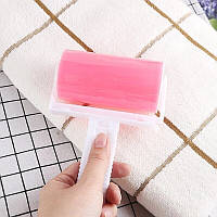 Багаторазовий липкий ролик для чищення одягу Semi Sticky roller for clothes з чохлом, Pink