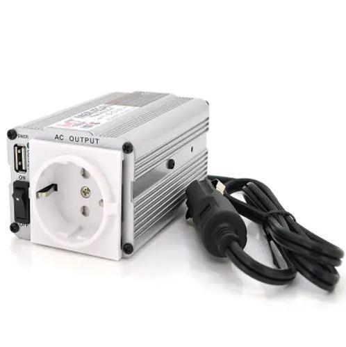 Інвертор напруги Mervesan MSI-15012 (150W), 12/220V, approximated, 1 універс розетка, клеми+крокод