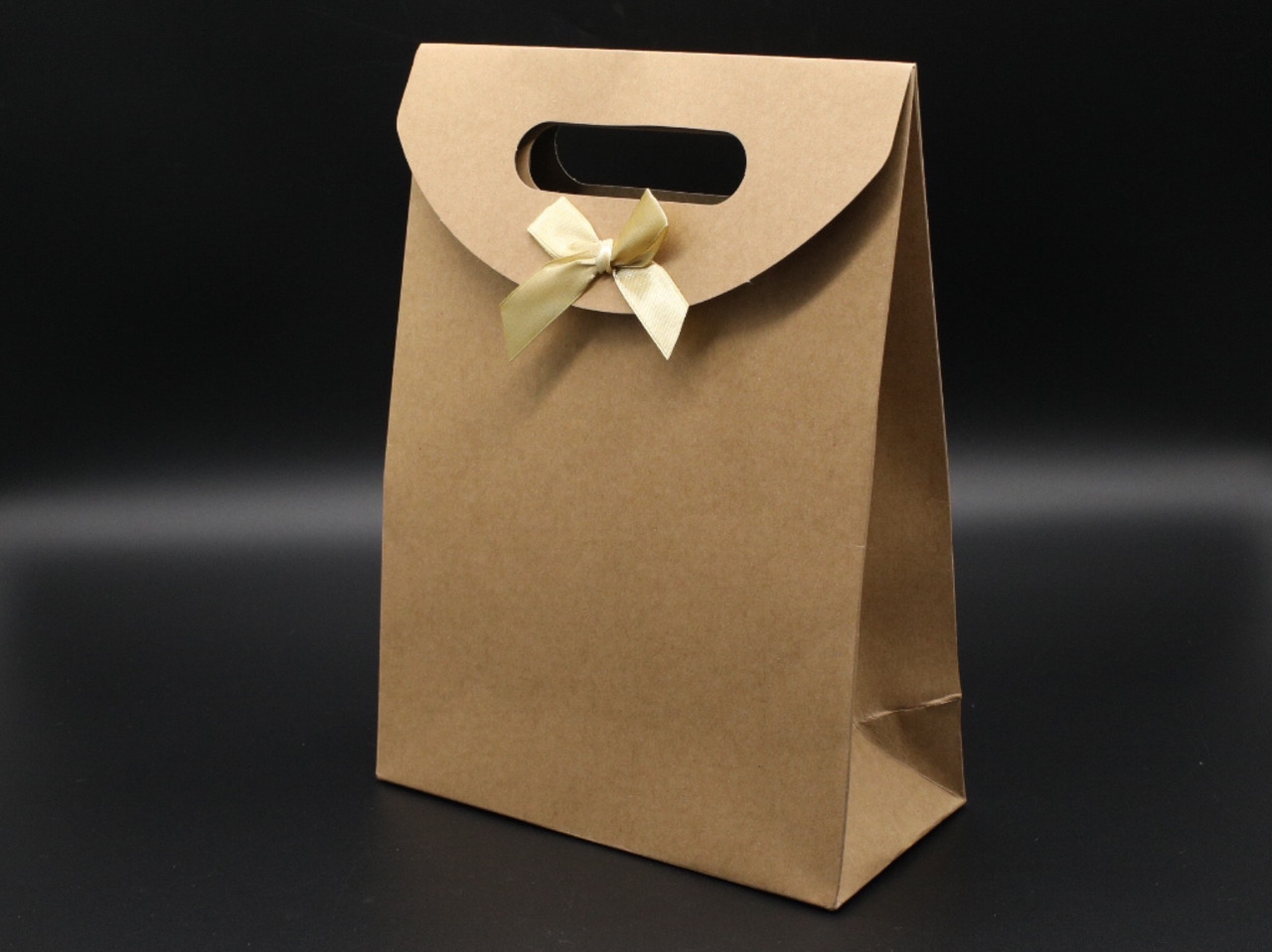 Збірні картонні пакети для подарунків. Колір крафтовий. 26х19х9см, фото 1