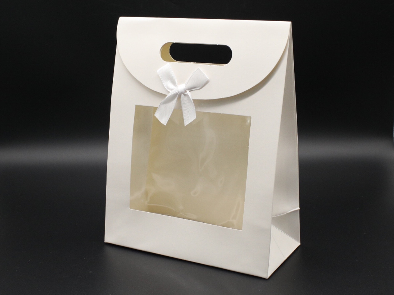 Збірні картонні пакети для подарунків. Колір білий. 24х19х9см, фото 1