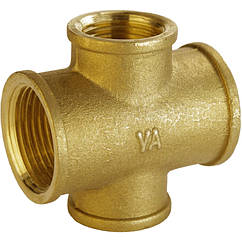 Хрестовина редукційна латунна 3/4″ВР х 1/2″ВР х 3/4″ВР х 1/2″ВР ливарна А4606А VA (000025523)