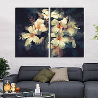 Модульная картина на холсте KIL Art Живописные белые цветы 165x122 см (242-2) z111-2024
