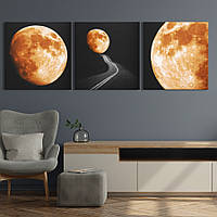 Модульная картина на холсте KIL Art триптих Космос дорога к Марсу 231x75 см (MK322401) z110-2024
