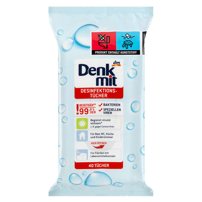 Серветки для прибирання Denkmit Desinfektion 40 шт, фото 1