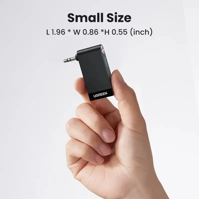 Bluetooth аудіоприймач UGREEN 30348 Receiver з вбудованим мікрофоном і акумулятором Black NEW, фото 1