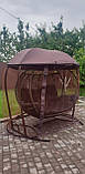 Гойдалка кокон тримісна з дахом та москітною сіткою, фото 6