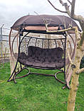 Гойдалка кокон тримісна з дахом та москітною сіткою, фото 5