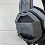 Навушники накладні з мікрофоном Aspor S102 (2м)- чорний, фото 3