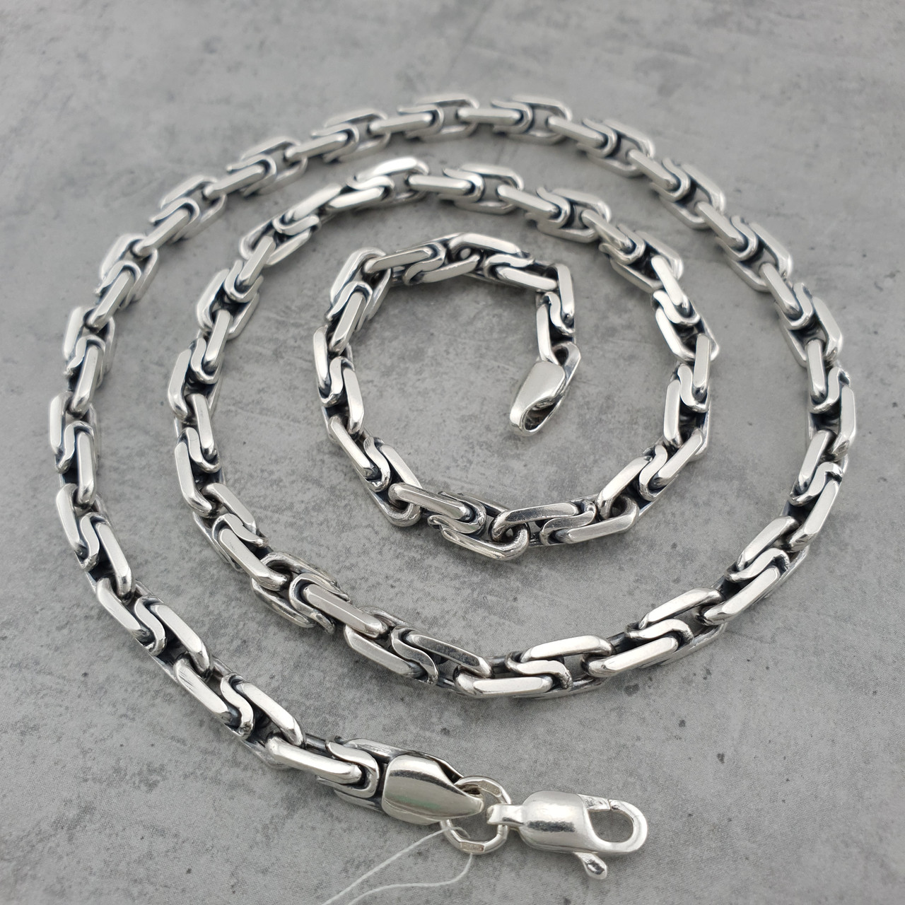 Товстий срібний ланцюжок Якір 65 см - Чоловіча срібна якірна цепочка Біт, фото 1